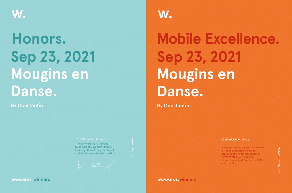 Prix Awwwards 2021 et récompenses